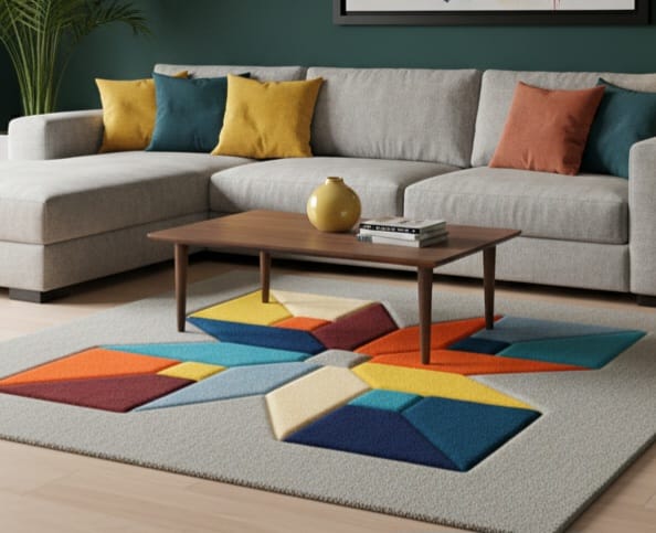 Geometric Art Rug - Handmade rug