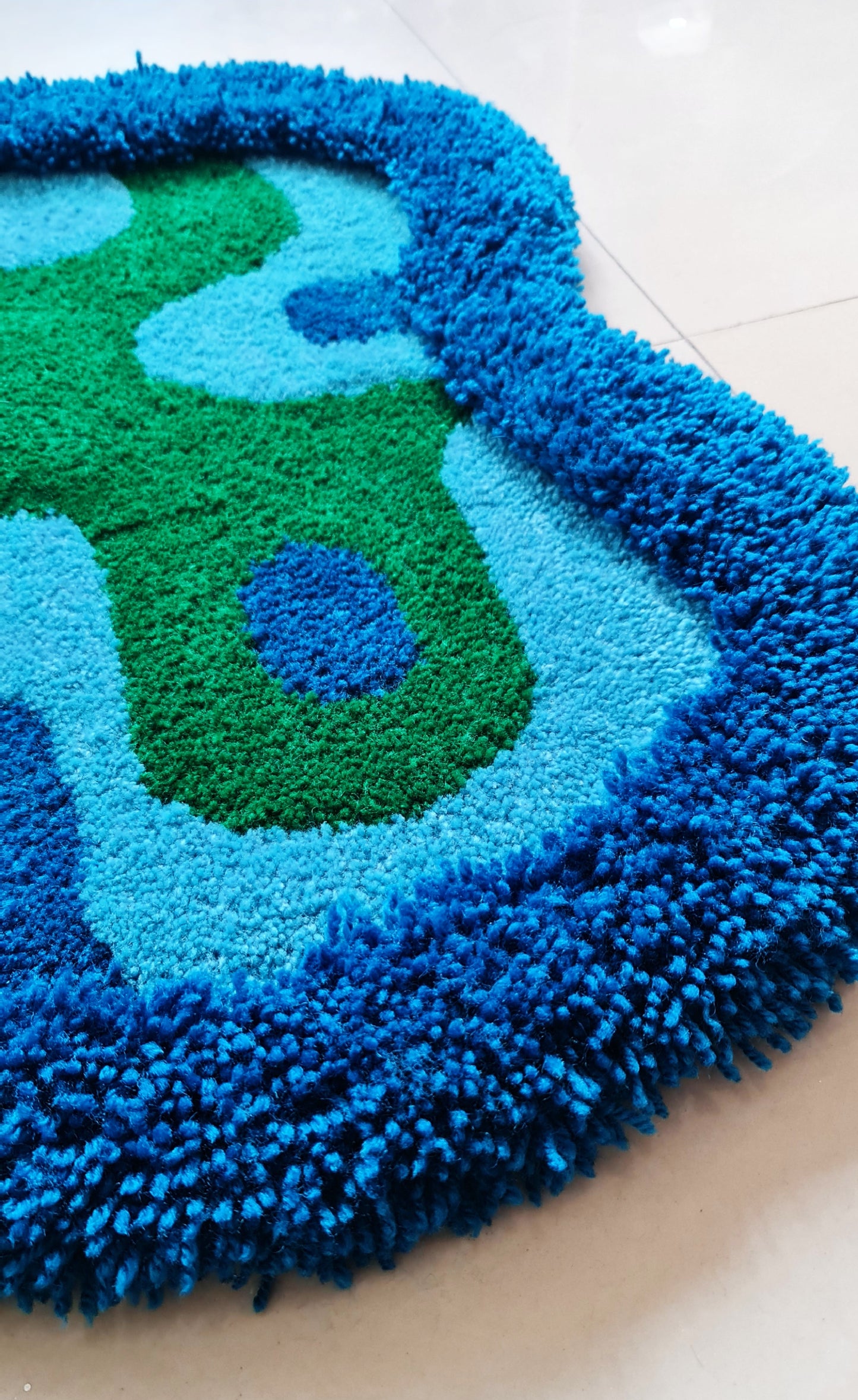 Dog and Cat Bed Rug - Blue/Green