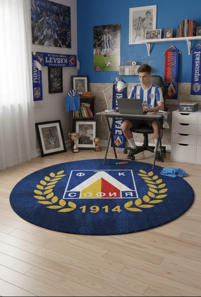 PFC Levski Sofia Soccer Club - Luxury Handmade Rug