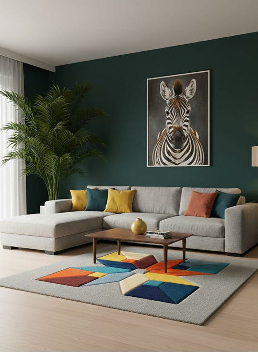 Geometric Art Rug - Handmade rug