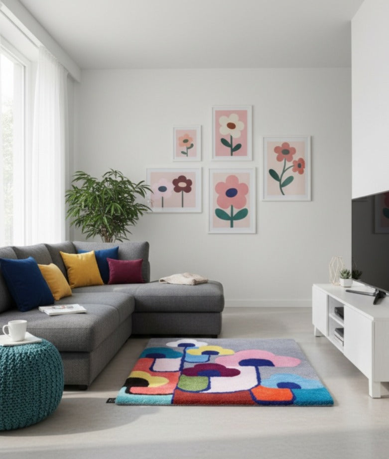 Flower Art Rug - Handmade rug