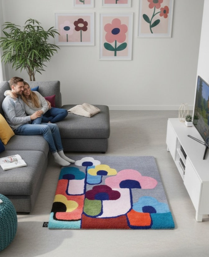 Flower Art Rug - Handmade rug