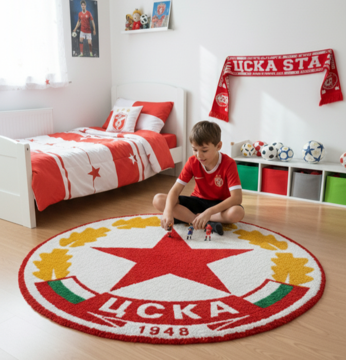 PFC CSKA Sofia Soccer Club - Luxury Handmade Rug
